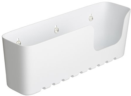 TATAY 4520201 - Gran Cesta organizadora de ducha con ventosas, capadidad para 2.5 kg, Plástico Polipropileno, Color blanco, 30 x 9.5 x 11cm