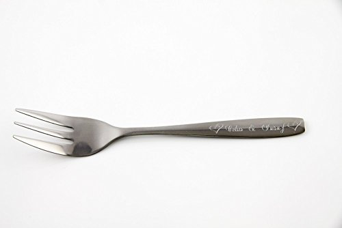 Kuchengabel mit Ihrer persönlichen Gravur, individuell graviert Gastgeschenk Hochzeit Lieblingsgabel