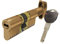 Tesa Assa Abloy TK1B3535L Cilindro de Alta Seguridad TK100 Doble Embrague Latonado 35 x 35 mm Llave, Botón Leva Larga
