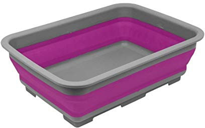 RAM ONLINE Collapsible Washing Up Bowl - Portable 10 Litre Water Storage Basin Ideal for Camping, Caravans, Outdoor Activities, Kitchen and More - Purple,523