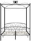 Tidyard Himmelbett 160x200 cm, Metallbett Schwarz, Jugendbett, Einzelbett