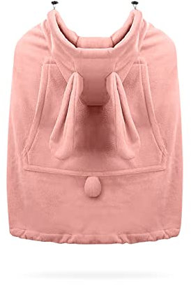SONARIN Warmer Babytrage Bezug,Universal Winter Tragecover mit Kapuze Winddicht Tragetuchhüllen Fußsack Regenschutz Umhänge Bezug für Babytragen & Tragetücher(Rosa)