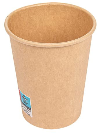 1000 Vasos Desechables Café - Vasos Cartón 1 Pared 180 Ml 260 + 18 Pe G/M2 Ø7,2/5,3X7,8 Cm Marrón
