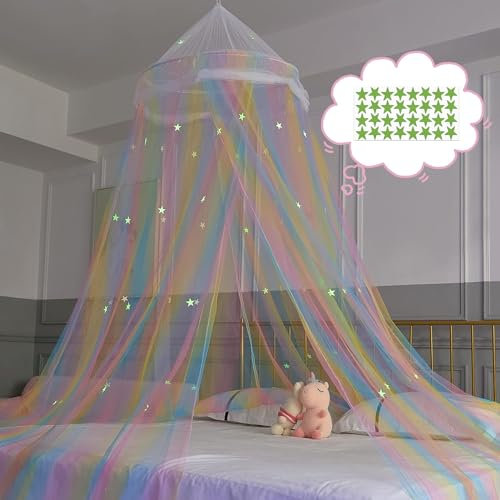Basumee Baldachin Betthimmel für Kinder Prinzessin Moskitonetz Baby Baldachin Spielzimmer Kinderbetthimmel, Runde Kuppel
