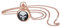 JewelryWe Taschenuhr Damen Elegant Totenkopf Schädel Analog Quarz Uhr mit Halskette Kette Pocket Watch Geschenk Rosegold