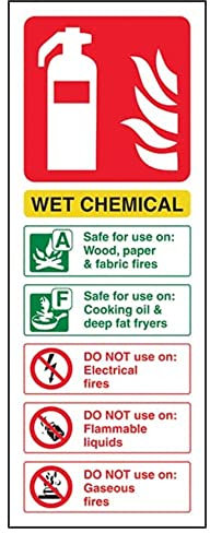 Fire Extinguisher - Wet Chemical ID - 75 X 200mm Restickable Safety Sign