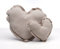 von Herzen Handmade Musselinkissen aus 100% Baumwolle Kuschelkissen I Dekokissen auf Musselin in Herzform I Herzkissen für Sofa & Bett I Handgenäht (Klein (Ø ca. 18cm), Taupe)