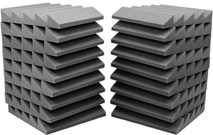 ACOUSPANEL Akustikpaneele, 18 Stück, 30x30x5cm, Akustikschaumstoff, Hochdichte Schallabsorber, Schalldämmung für Tonstudios, Nicht vakuum-komprimiert, Farbe Anthrazit-Grau