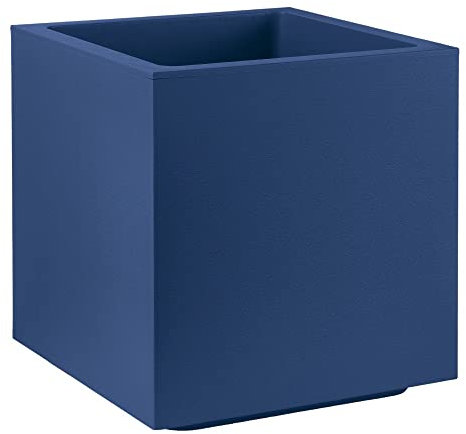 Veca Vaso fioriera QUADRATO CUBO MATHERIA in plastica CON RUOTE 50CM colore DEEP BLUE AMDGarden