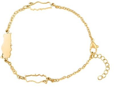 d'origine Bracelet de cartes turques unisexe pour homme et femme - Bijou turc - Drapeau turc, 16 cm, Acier inoxydable