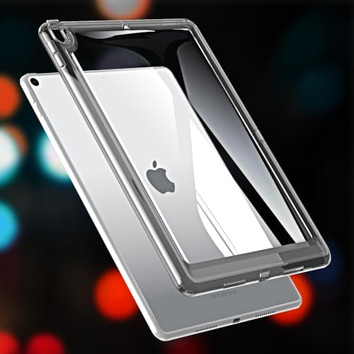 GANGANPRO Schlanke leichte Tablet Hülle für iPad Air 3 2019 Generation, weiche transparente TPU Rückseite stoßfeste Tablet Hülle 10.5 Zoll - Grau