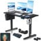 KESSER® Höhenverstellbarer Schreibtisch elektrisch 120cm x 60cm | Ergonomisch Steh-Sitz Schreibtisch | 3-Funktions-Memory Steuerung | Inkl. 360° Rollen & USB-Ladeanschluss Computertisch für Homeoffice