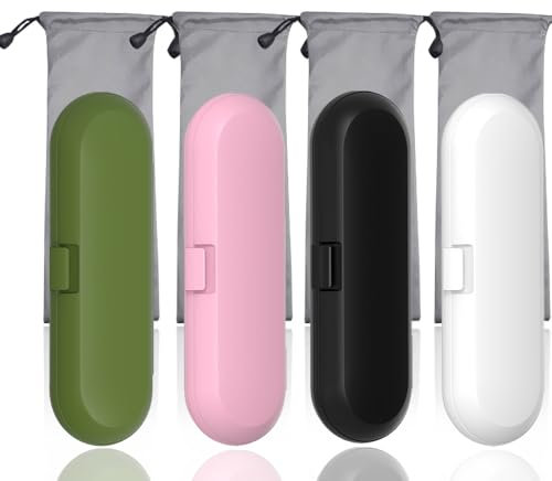 Elektrische Zahnbürstenbox, 4 Stück Reiseetui Elektrische Zahnbürste, Elektrische Zahnbürste Etui, Reiseetui Zahnbürstenbox Elektrische für Familie Reisen Outdoor Campng Schule Schwarz Weiss Rosa Grün