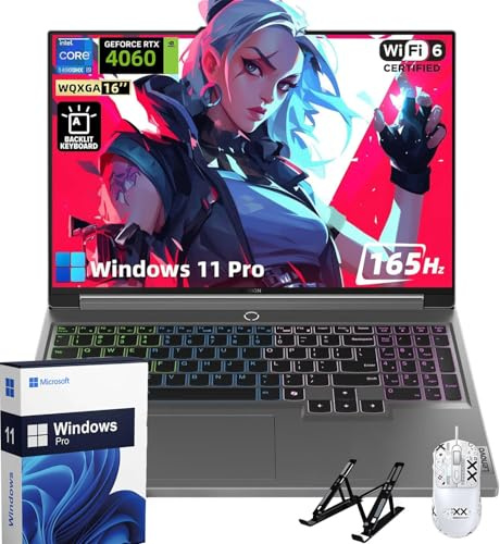 Lenovo Legion 5i Ordinateur portable de jeu – Écran 16 165 Hz, processeur Intel Core i9-14900HX, NVIDIA GeForce RTX 4060, clavier rétroéclairé RVB, Win 11 Pro, avec accessoires (64 Go de RAM DDR5 |