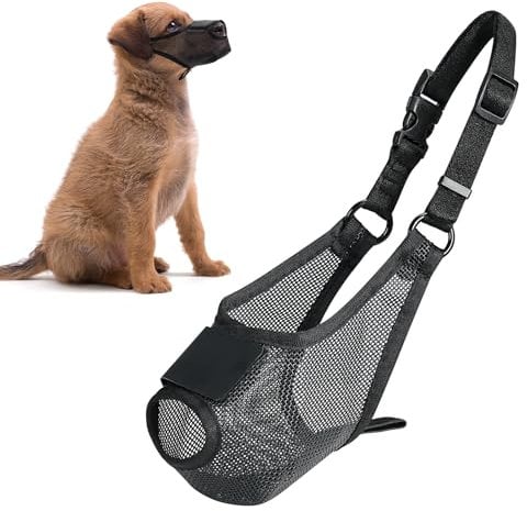 FWLWTWSS Maulkorb Mittlere Hunde, Atmungsaktive Maulkorb für Hunde, Verstellbare Maulkorb für Große Hunde, Maulkorb Kleine Hunde Mit Klettverschluss,Giftköder Maulkorb, Ermöglicht Hecheln und Trinken