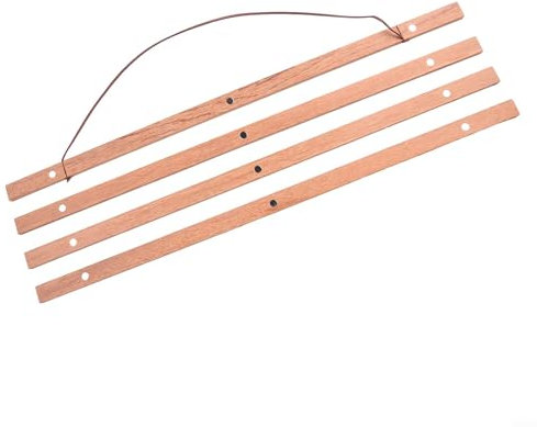 Magnetischer Bilderrahmen aus Teakholz, umweltfreundlich, für Poster und Bilder, 4 Holzleisten mit Umhängeband (51 cm)