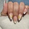 24Pcs Almond Press on Nails, French Tip Pink White False Nails with Flower, Full Cover Fake Nail with Glue, Summer Removable Stick On Nail, Acrylic Tips for Women Girls Nail Art