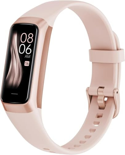 HTTWCOD Fitness Tracker 1,10 Screen Aktivitätstracker Smartwatch Herren Damen, Fitnessuhr Smart Watch mit 24h Herzfrequenz, Schlaf, Blutdruck Monitor, Sportuhr für iOS Android (Pfirsichrosa)