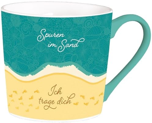 Kawohl Tasse Spuren im Sand, Kaffeetasse oder Teetasse, ca. 390ml Füllmenge