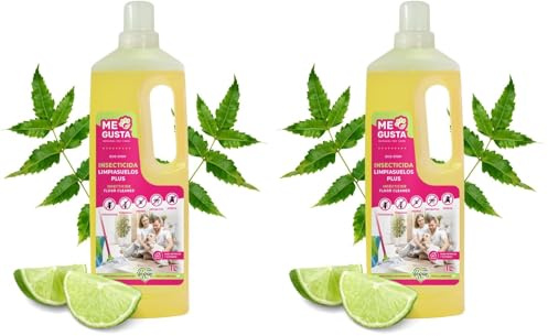 ME GUSTA, Limpiasuelos Insecticida, Elimina y Protege el Entorno de la Mascota y el Hogar, Para Interior y Exterior 1L, El embalaje puede variar (Paquete de 2)
