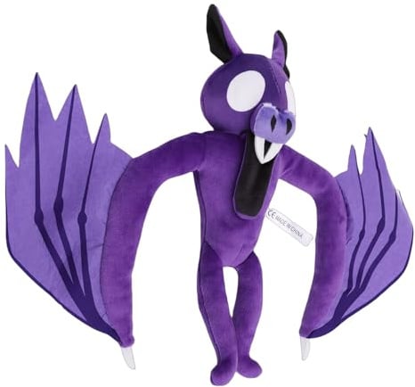 Pipistrello in Peluche di Cartone Animato con Consistenza Morbida, Dettagliate e Opzioni di Visualizzazione Versatili, Peluche Pipistrello Viola da 13,78 Pollici per Collezionisti, Fan e