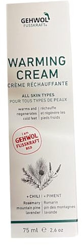 Gehwol Fusskraft Red Reichhaltige, weichmachende Fußcreme für trockene, raue Haut, 75 ml, mit wärmendem Effekt, ideal für kalte Füße, mit Aufbewahrungstasche, dermatologisch getestet, Made in Germany