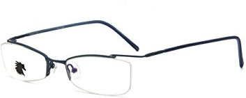 Global Glasses Metallrahmen halbes Auge Stil ultraleichte nicht verschreibungspflichtige Linse Männer Frauen blaue Brille
