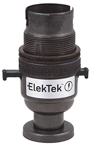 ElekTek Safety Switch Lamp Holder Half Inch with Back Plate Cover and Screws - Bronze