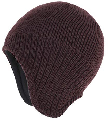 Magracy Bonnet péruvien en tricot avec cache-oreilles Unisexe - Marron - Large