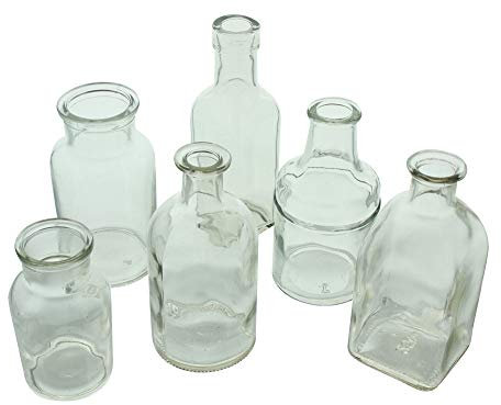FRANK FLECHTWAREN Vase Solid, im 6er Set, Glasvasenset, vielseitig einsetzbar