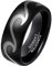 Phyonio Herren Ringe aus Wolfram mit Meereswellen Muster 8mm Schwarz Domed Polished Ringe fur Alltag Freundschaft Jahrestag Größe 54,4(17,3)