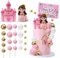 26PCS Princess Castle Cake Topper - Girl Princess Cake Decoration for Girl Birthday Party Supplies