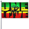 Rasta Jamaican Reggae One Love Gartenflagge, Polyester-Banner mit Ösen, 9,1 x 1,5 m, Hof-Flagge für Garten, Terrasse, Rasen
