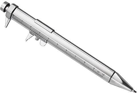 Colcolo Messschieber-Kugelschreiber, praktischer 1-mm-Rollenkugelschreiber, Gel-Tintenstift zum Schreiben von Notizen, Stift, Geschenk für Männer, Bürobedarf, Blaue Tintennachfüllung