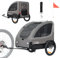 TIGGO VS Pets L Hundeanhänger für Hunden bis 35kg Hunde Fahrradanhänger groß Fahrrad Anhänger mit Reflektoren & Leine (Grau)
