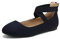 DREAM PAIRS Ballerine Scarpe Basse da Donna Ballerine Comode con Cinturino alla Caviglia Marina Militare Sole_Stretchy-E Taglia 40 (EUR)
