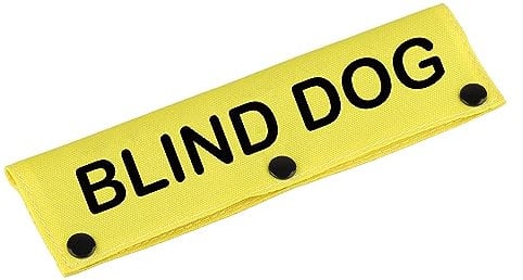 Visual Impairment Dog Leash Sleeve Blind Dog Dog Leash Wrap Wrap Alert Hanging ID Patch Tag Pet Birthday Gift (Blind Dog-YE Sleeve)