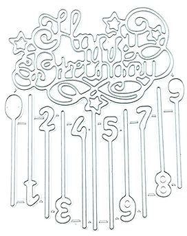 Alles Gute zum Geburtstag Stanzmaschine Stanzschablone,Stamping Scrapbooking Prägeschablonen Stanzformen Schablonen Für Scrapbooking Fotopapier Karten Handwerk Prägen DIY Herstellung Geschenk