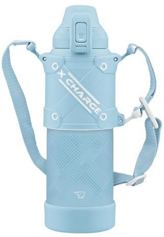 Zojirushi SD-HB10-AL - Botella de agua fría, 3.3 galones (1.0 L), tipo deportivo, parada sin costuras, armadura protectora resistente a impactos y abrasión, azul cielo