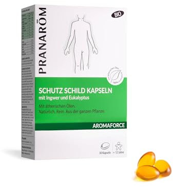 Pranarôm - Aromaforce - Schutz Schild Kapseln mit Ingwer und Eukalyptus - Mit ätherischen Ölen - Bio - 30 Kapseln