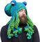 SHAVERUSH Handgewebte Gestrickte Mütze, Erwachsene Unisex Lustige Cartoon Octopus Lange Tentakel Augen Hut Cosplay Hut Party Requisiten Halloween (E)