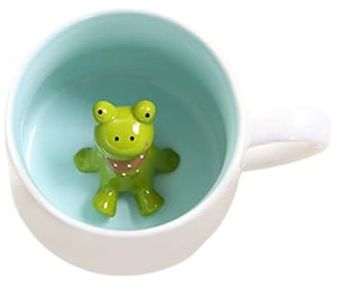 Cute Mugs Taza De Rana 3D Lindas Tazas De Cerámica De 375 Ml / 13 Oz Lindas Tazas De Café Con Asa Para Té Con Leche Para Chocolate Caliente Bebidas Bodas Cumpleaños Regalos Del Día De La Madre