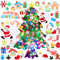 Albero di Natale in Feltro per Bambini, 3.5 Ft DIY Bambini Con 50 Staccabili Ornamenti Albero di Natale per Bambini Velcro Montessori Pannolenci da Muro Party Decorazioni Da Parete Per Porte (50 PCS)