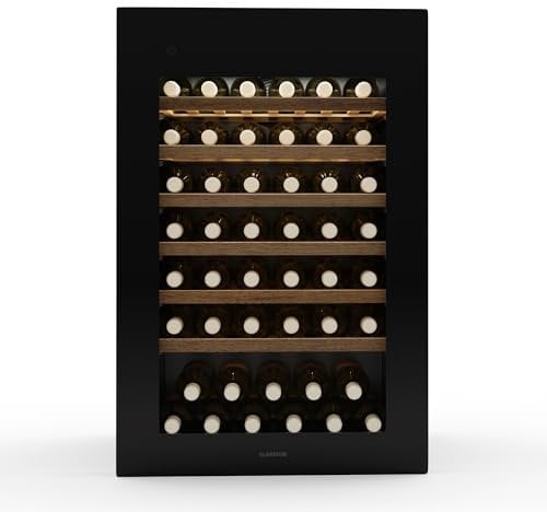 Klarstein Rhone 59 Uno vinoteca - 59 botellas, 1 zona, 5-20°C, control LED, iluminación LED, puerta UV, silenciosa, vinoteca nevera