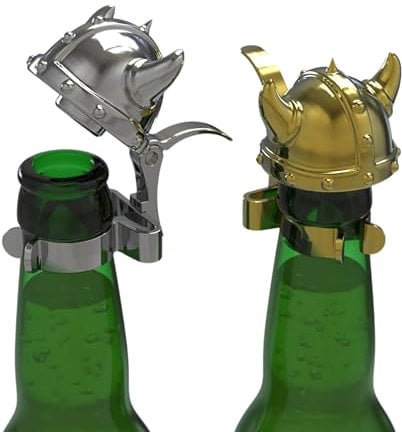 Winkee - Wikinger Bierflaschenverschluss Helm 4er Set I Flaschenverschlüsse I Lustige Helm-Flaschendeckel für Bierflaschen I Strand Gadget