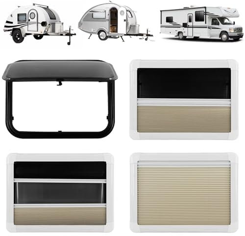 Ventana Para Autocaravana, Ventana Abatible, Vidrio Acrílico De Doble Capa, Con Parasol Y Mosquitera, ángulo De Apertura Máximo De 65°, Apta Para Autocaravanas, Caravanas, Remolques,500-300