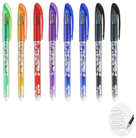 8pcs Radierbarer Kugelschreiber, 0.5mm Farben Tintenroller Radierbar Löschbare Radierbarer Gelschreiber Kugelschreiber mit Radiergummi Radierstift für Schulsachen Bürobedarf Studenten Notizbuch