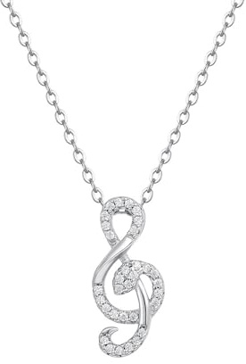 LYGBAOFUL Halskette mit Noten aus 999 reinem Silber (Platin)