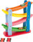 small foot Rennbahn im Kaskadenstil aus Holz, Etagen, mit Vier Holzautos, Bunt, ab 18 Monaten, 7558 Toys