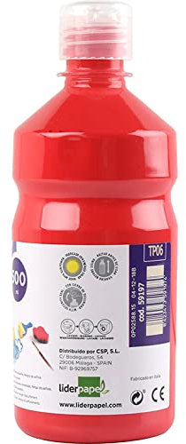Liderpapel 59197 Gouache scolaire 500 ml Rouge